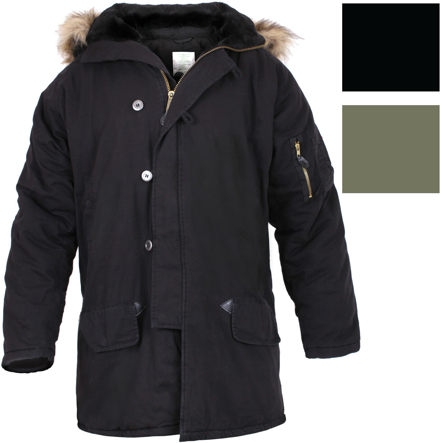 Vintage Military N3B Parka Cold Weather Snorkel Air Force Hooded