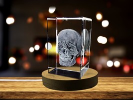 LED Base included | Human Skull 3D Engraved Crystal Novelty Decor - $40.49 - $323.99