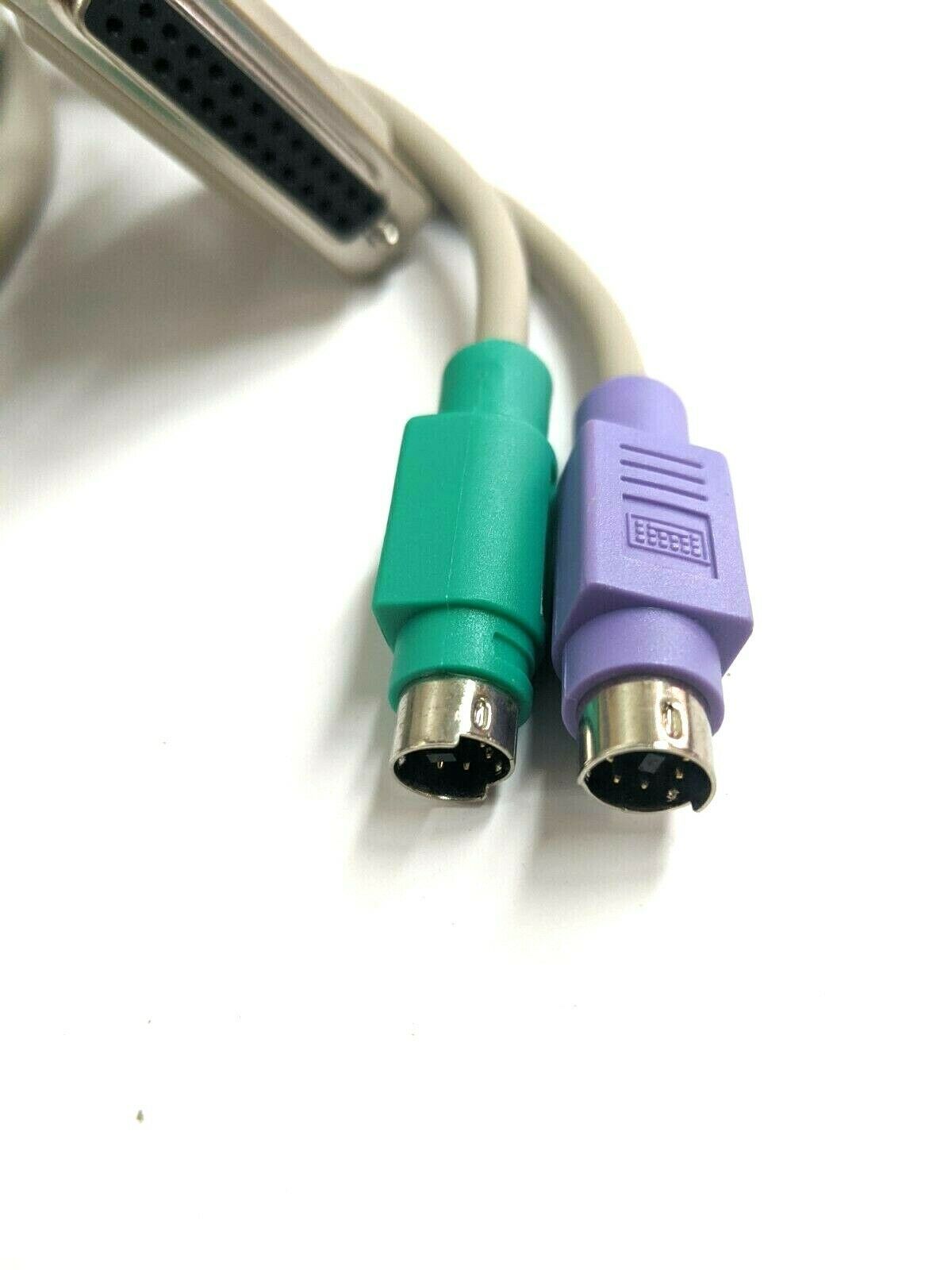 Cybex 8FT DB25FMD6MHD15M PS/2 E87647DG AWM 80C 30V Computer Cable