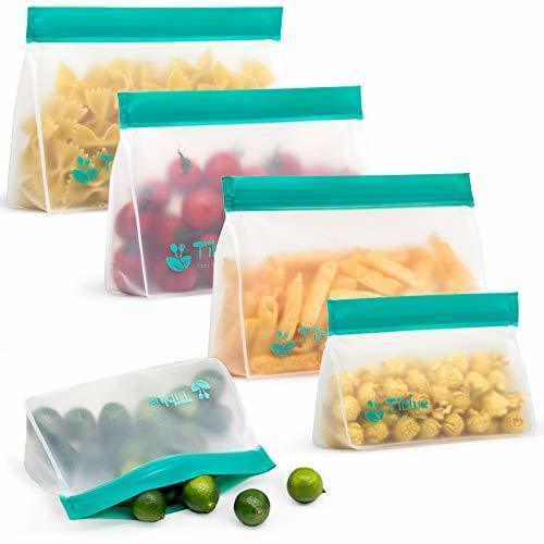 STAND-UP Freezer Bags - 5 Pack Reusable Storage Bags 3 Reusable ...