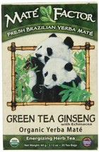 NEW Mate Factor Green Tea Ginseng with Echinacea Organic Yerba Mate 20 Count - $12.79