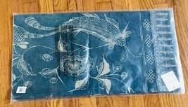 Pottery Barn Koi Fish Lumbar Pillow Cover Deep Blue 12x48 Vintage Indigo... - $89.00