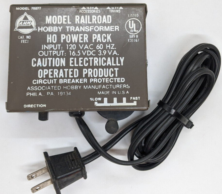 AHM HO SCALE Train Power Pack MODEL 70277 VINTAGE, TRANSFORMER Transformers
