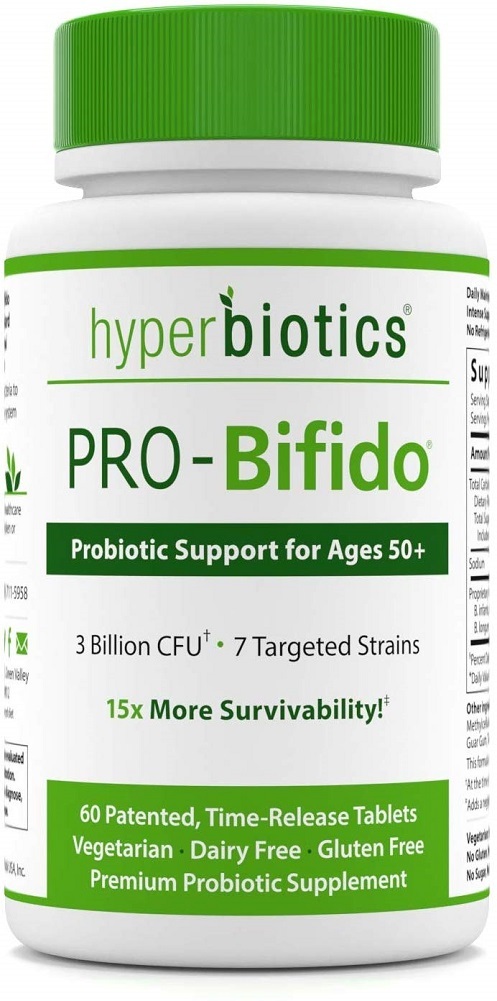 Hyperbiotics Pro-Bifido Probiotic Support for Ages 50 Plus—60 Vegetarian Tablets