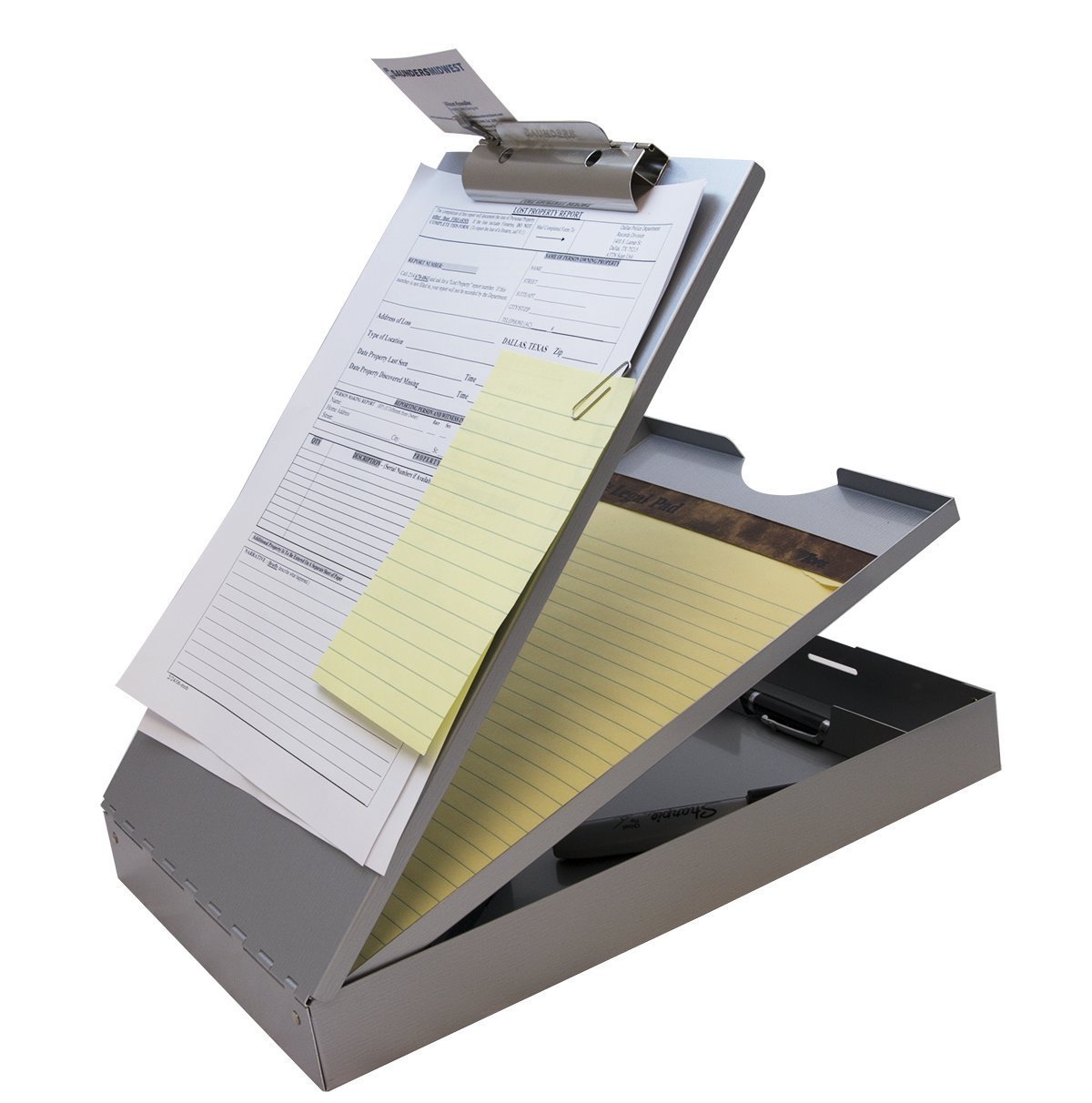 Aluminum Clipboard Metal Storage Form Holder Binder Dual Posse Box