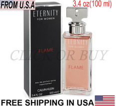 Éternité Flamme Parfum Par Calvin Klein, 3.4 OZ / 100ml Eau de Spray Femmes - $52.59