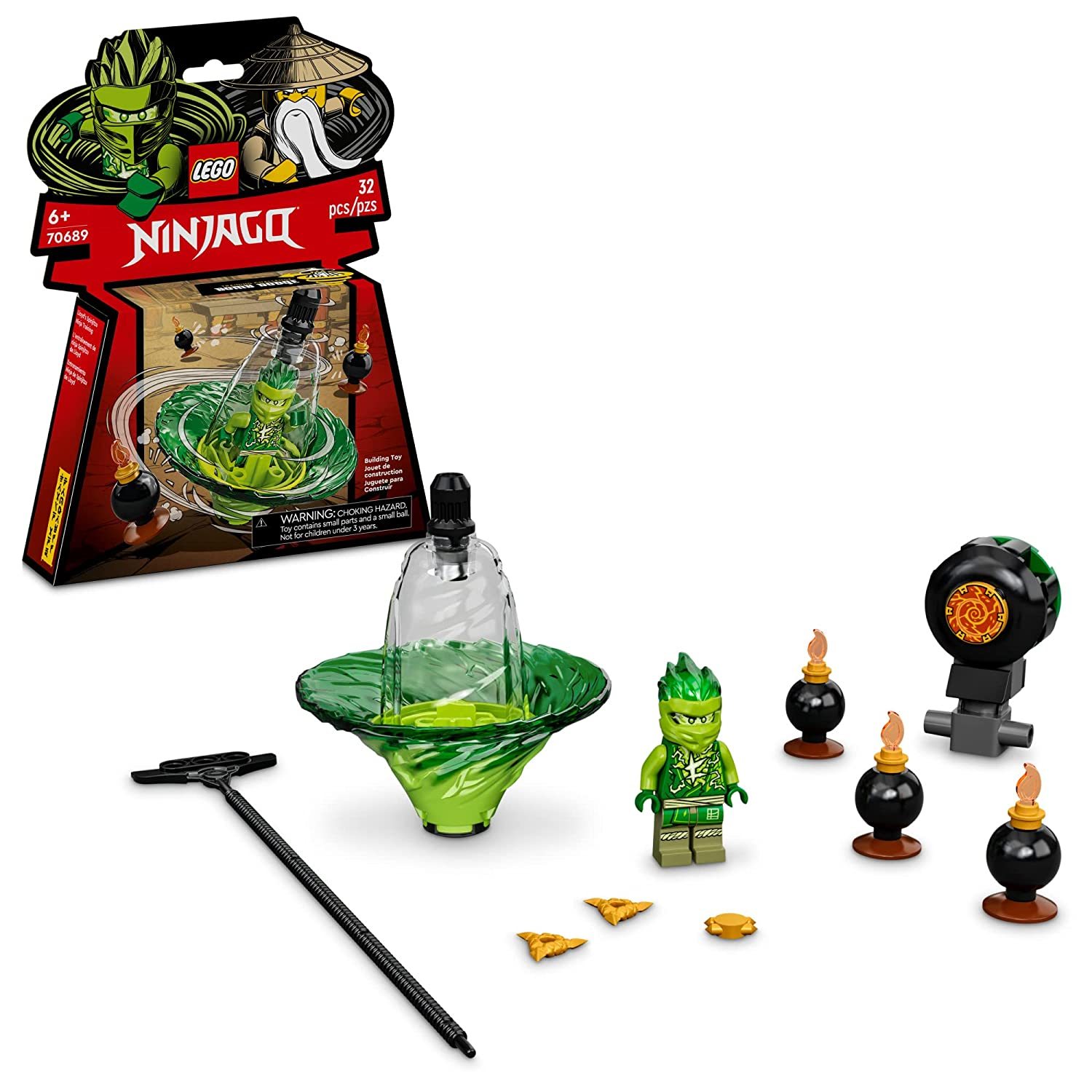 LEGO NINJAGO Lloyds Spinjitzu Ninja Training 70689 Spinning Toy Building Kit wit