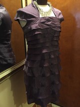 Adrianna Papell Women&#39;s Dress Purple Tiered Cap Sleeve Dress Sizs 10 New... - $49.50