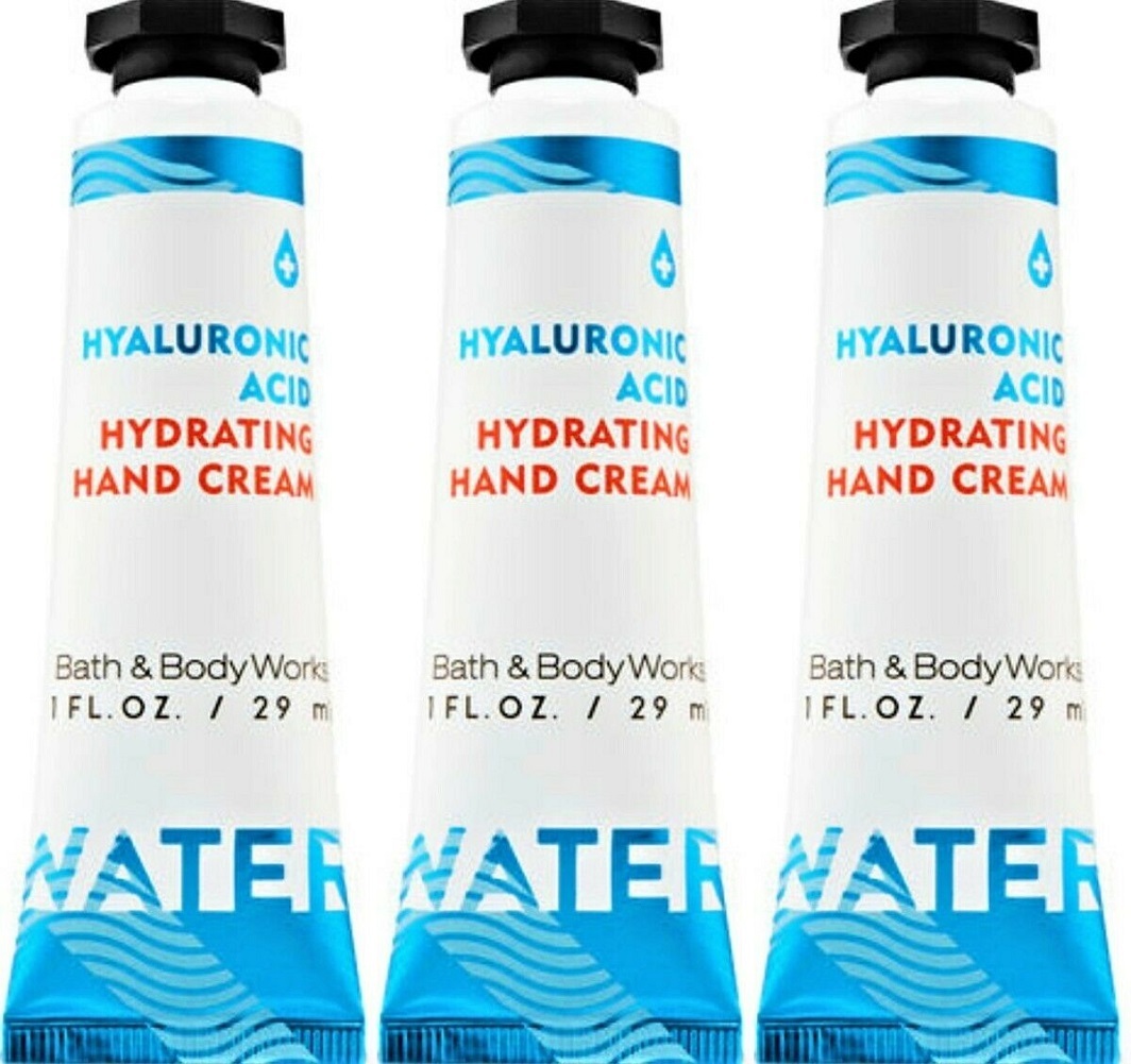 3 BATH & BODY WORKS SHEA BUTTER HAND CREAM WATER HYALURONIC ACID HYDRATING 1 OZ