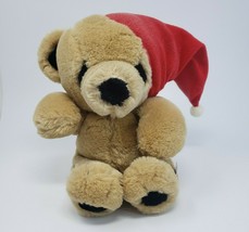 12" Vintage Mary Meyer Brown Teddy Bear W/ Red Hat Stuffed Animal Plush Toy - $40.88