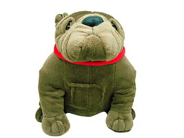 Dan Dee Collectors Choice Stuffed Plush Toy Bull Dog Collar 12" Tall Brown Tan - $19.22