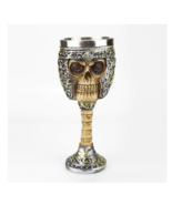 Stainless Steel Gothic Wine Goblet Contain Wolf Unicorn Gear Skull Skele... - $22.90
