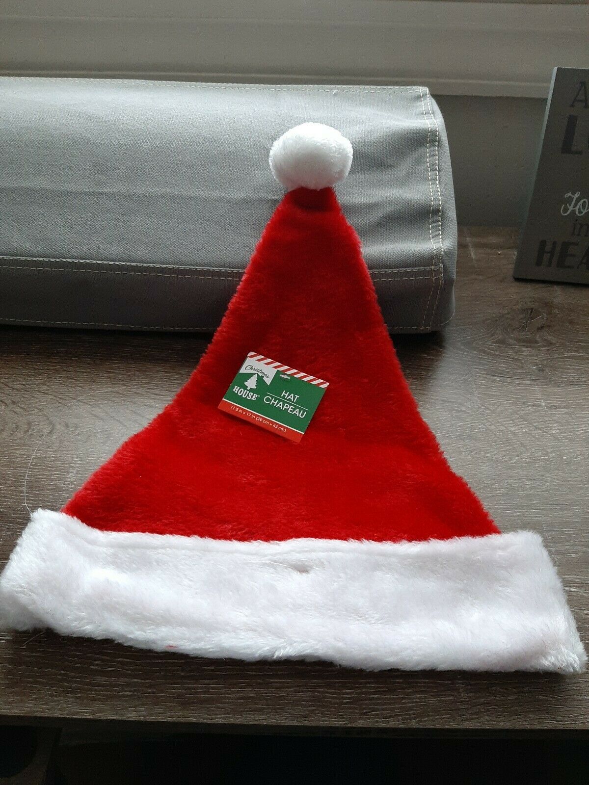 Christmas House Plush Santa Hat with 