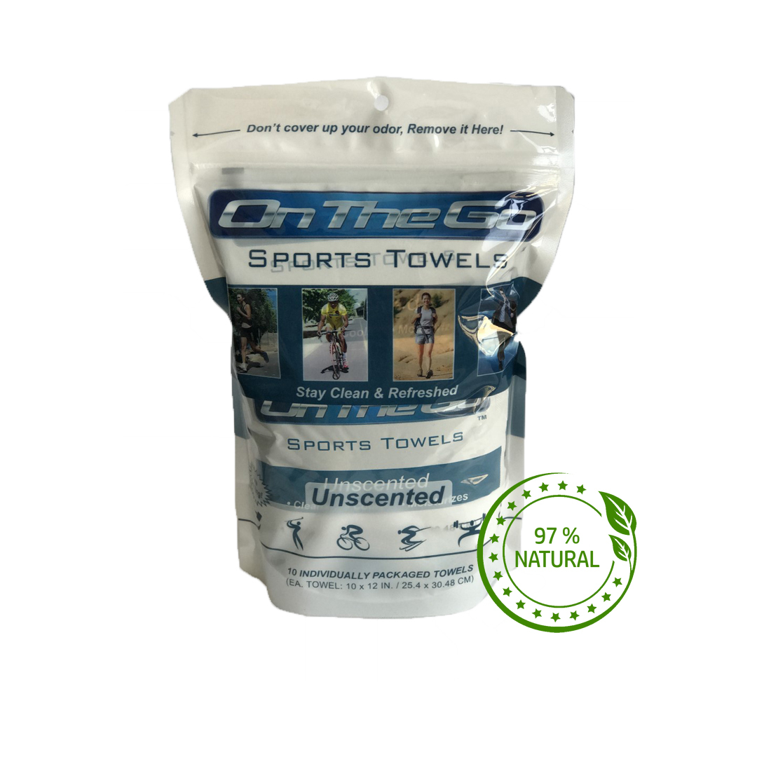 On The Go Towels Large Body Wipes Unscented 10 Pack