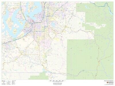 Pierce County, Washington Laminated Wall Map (MSH) - US