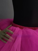Hot Pink High Low Tulle Skirt Outfit High Waist Wedding Party Layered Maxi Skirt image 3
