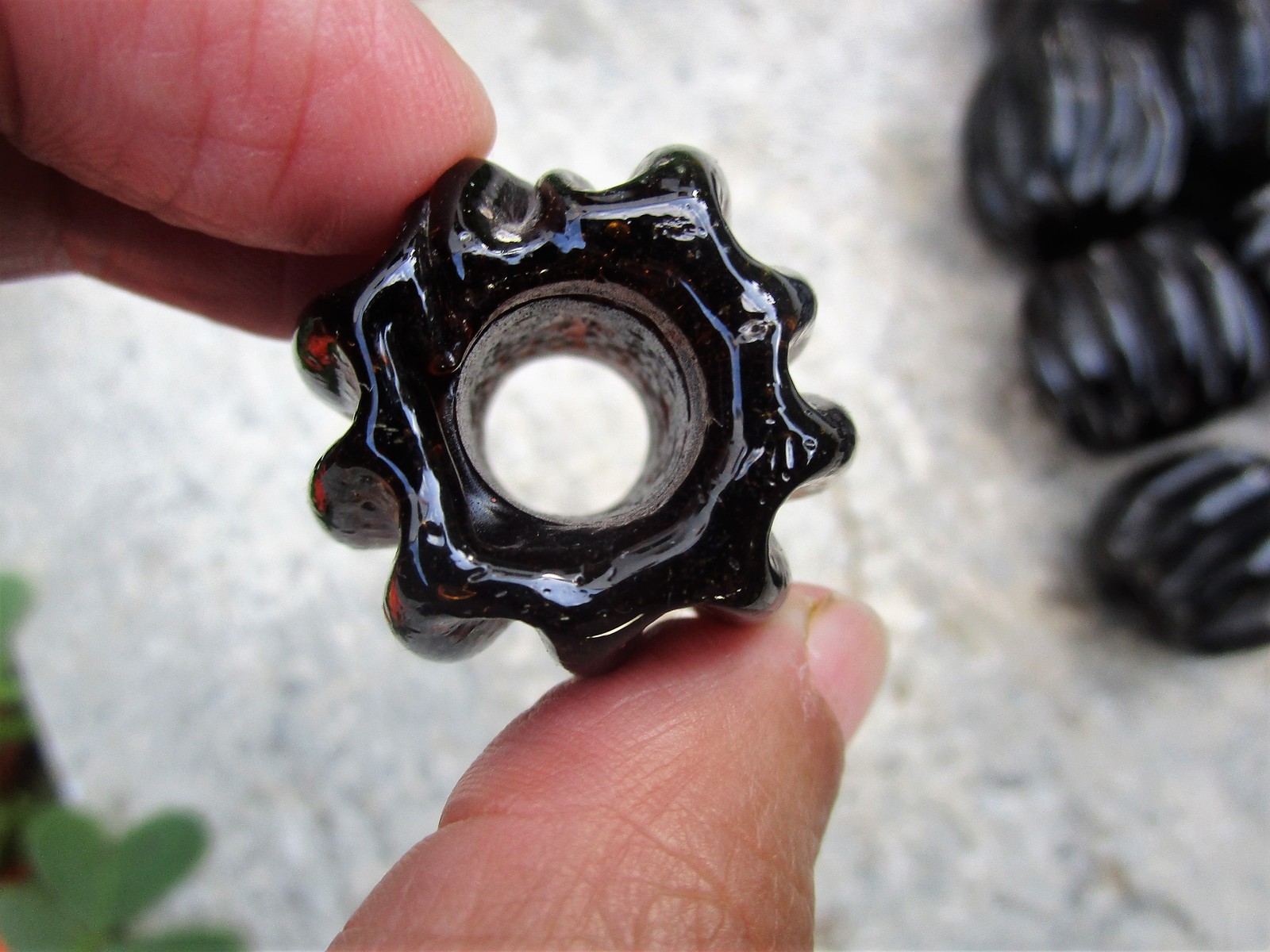 10 Extra Large Vintage Handmade Glass Beads, Large Hole Beads Beads