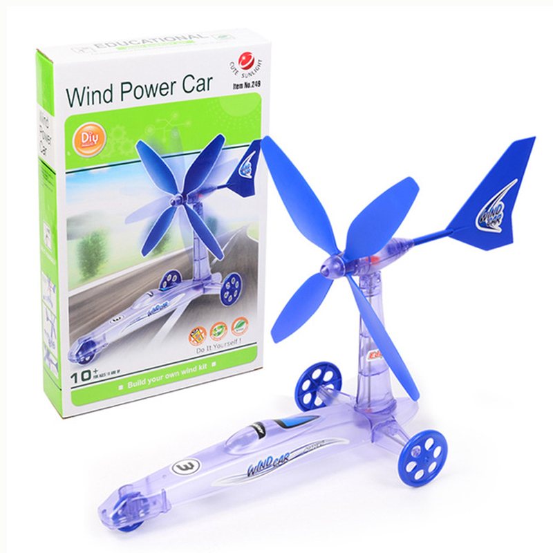 Diy Assembled Wind Power Car Physics Experimental Education Toy Tool
