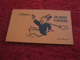 2004 Monopoly Board Game Piece: Go Back 3 Spaces Chance Card - $1.00
