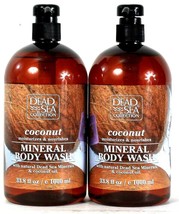 2 Bottles Dead Sea Collection 33.8 Oz Coconut Oil Moisture Mineral Body Wash