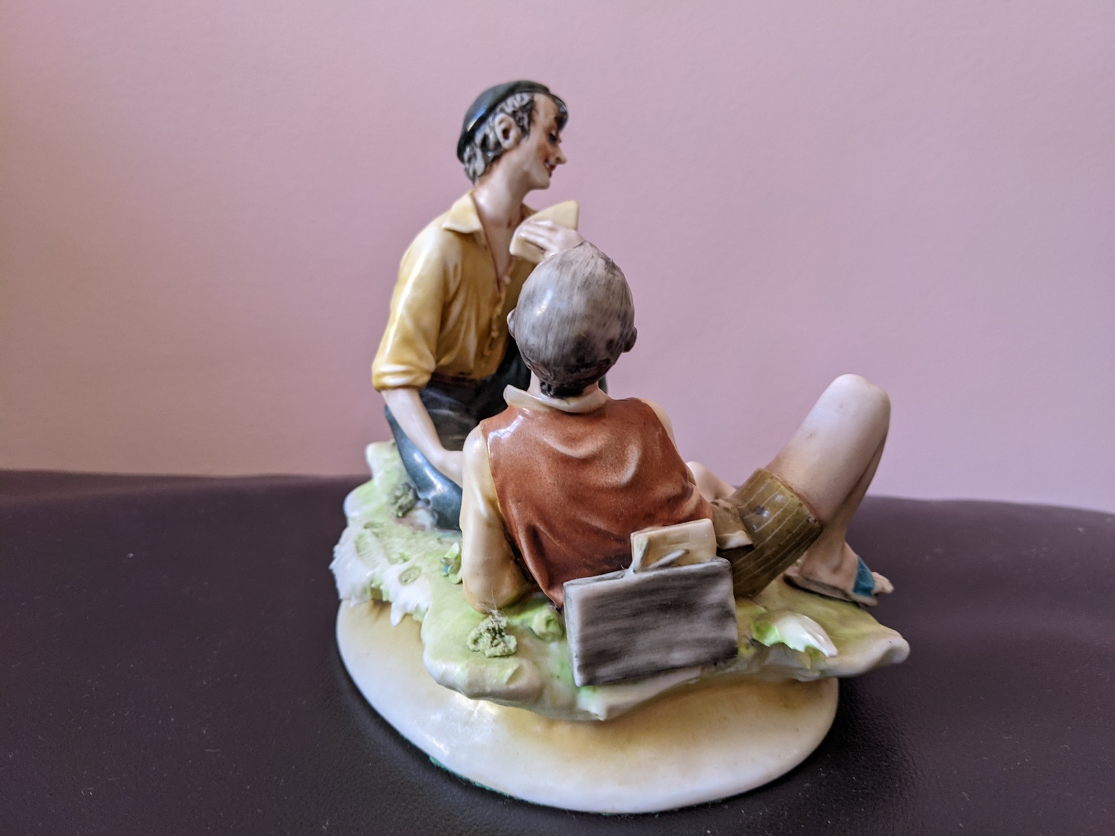 Vintage Italy Capodimonte Figurine A. Borsato Card Players Mint