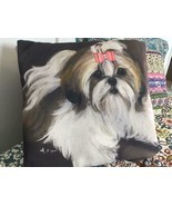 SHIH TZU PRINTED PILLOW FROM MONIQUE'S BEST SHIH TZU PAINTING - $145.00