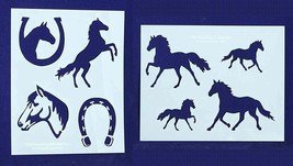 Horse/Horseshoe Stencils Mylar 2 Pieces of 14 Mil 8" X 10" - Painting /Crafts/ T - $27.54