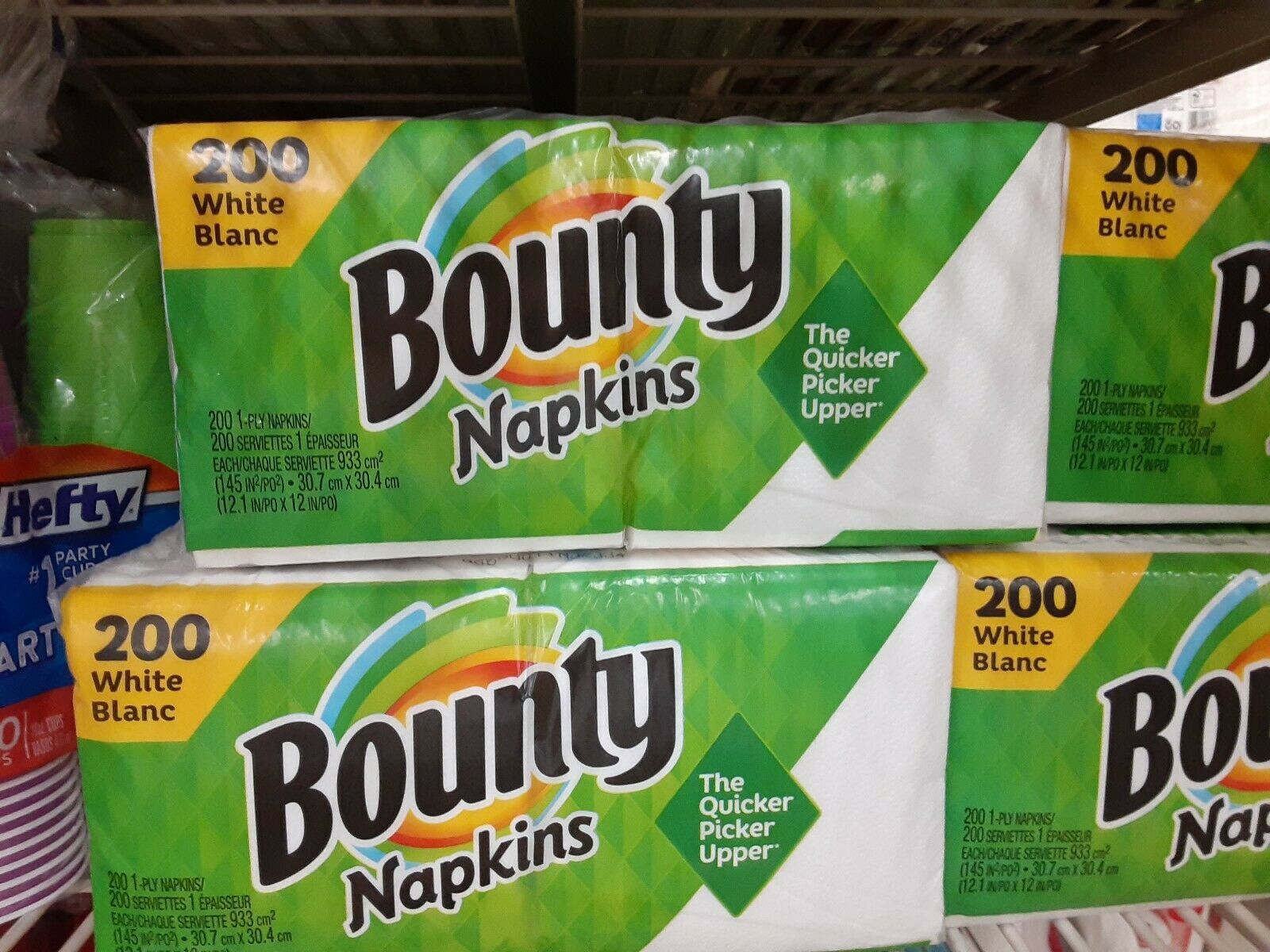 2 Packs Bounty 200 Count White Napkins/Paper towels 400 Total Napkins