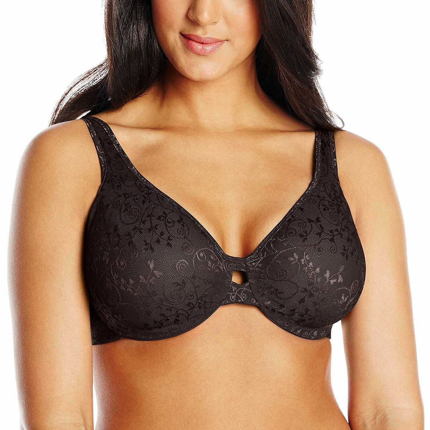 LILYETTE Black Jacquard Plunge Into Comfort Minimizer Bra, US 34D, UK 34D, NWOT Bras & Bra Sets