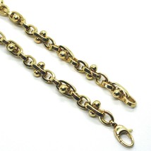 18K YELLOW GOLD CHAIN ALTERNATE OVALS 6 MM, SPHERES, 24 INCHES, ROUNDED NECKLACE image 2