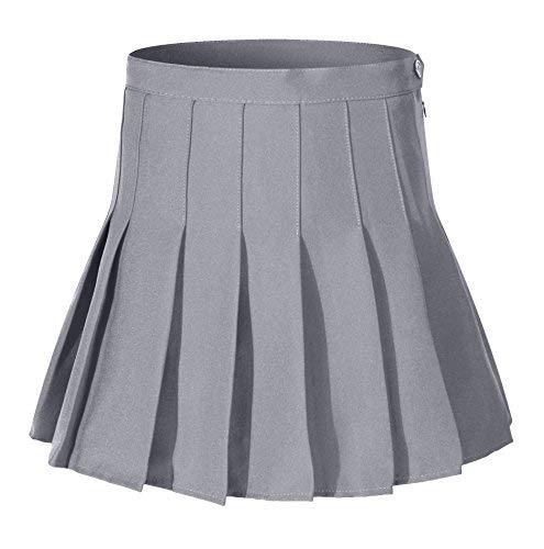 Girls High Waist Golf Skorts Skate Skirts Costumes With Underpants (XS,Grey)
