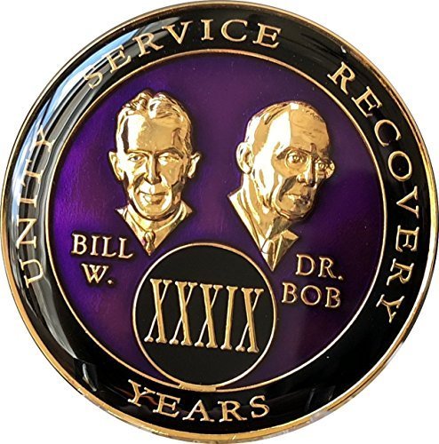39 year AA Medallion Purple Tri-Plate Founders Bill & Bob Chip XXXIX