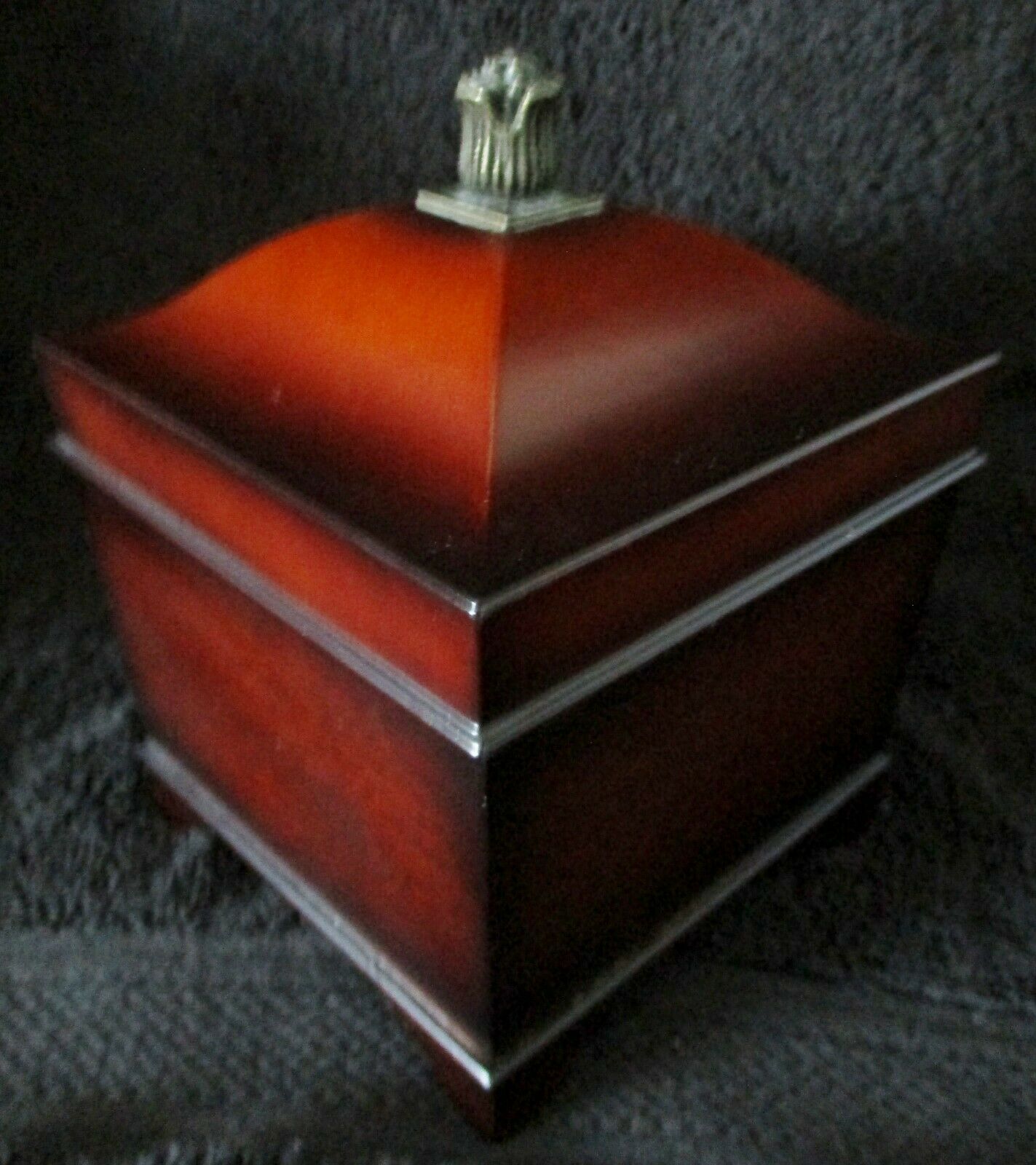 VINTAGE BOMBAY COMPANY DARK WOODEN MUSIC BOX / VELVET LINED RING BOX 5