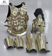 NauticalMart Roman Muscle Armor Set with Spartan Helmet Leg &Arm Guard-Halloween