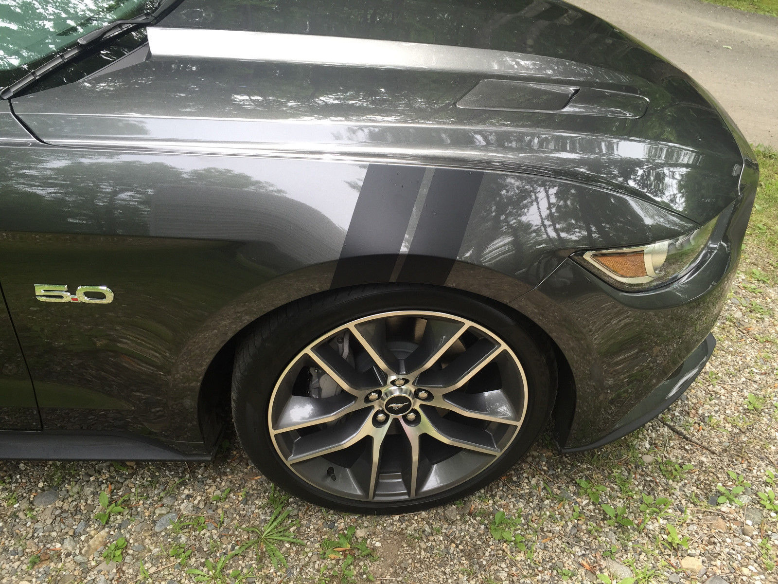 2015 2016 4" Mustang Fender Hash Mark Stripe Stripes PAIR GT Ecoboost