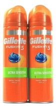 2 Count Gillette 7 Oz Fusion 5 Ultra Comfort Cooling Complex Sensitive Shave Gel