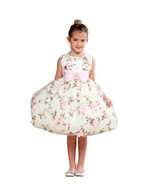 Posh Sweet Ivory Floral Embroidered Flower Girl Party Dress, Crayon Kids... - £51.98 GBP