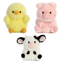 Aurora World Pig, Cow and Chicken Stuffed Animal Plush Toy | Farm Animals Theme  - $40.96