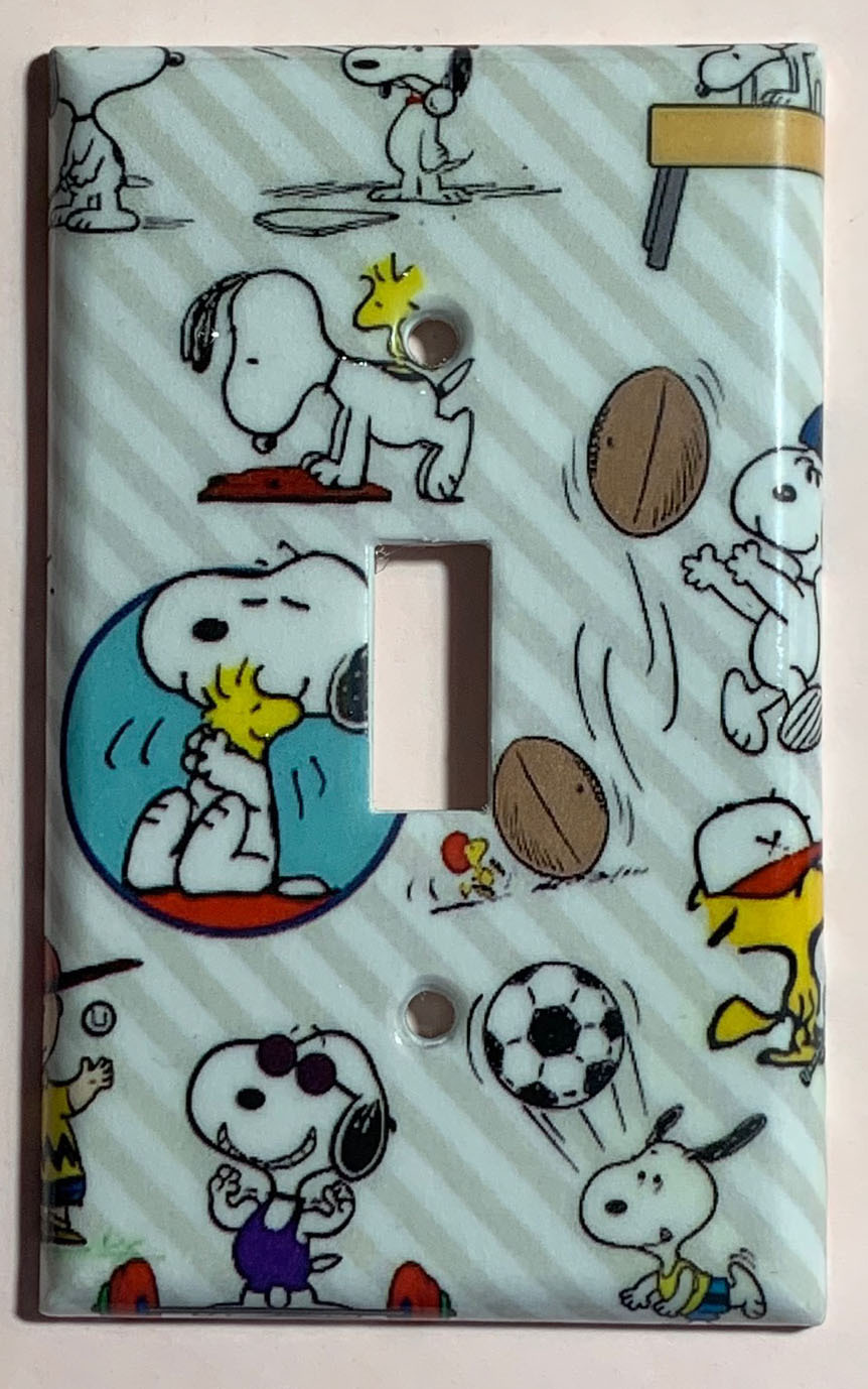 Peanuts Snoopy sport Toggle Rocker Light Switch Outlet wall Cover Plate decor