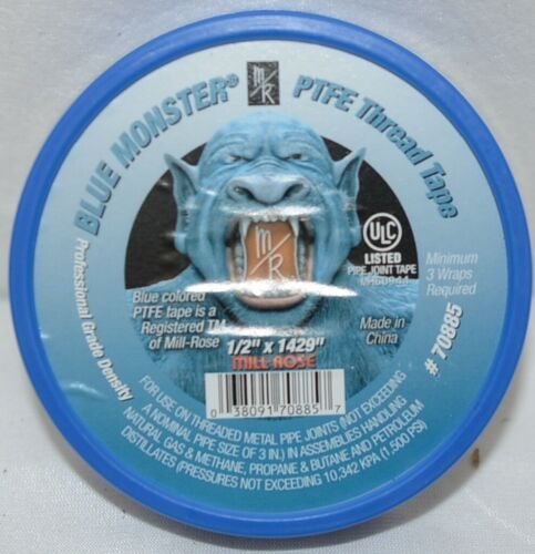 Mill Rose Blue Monster PTFE thread Sealing Tape Clean Fit