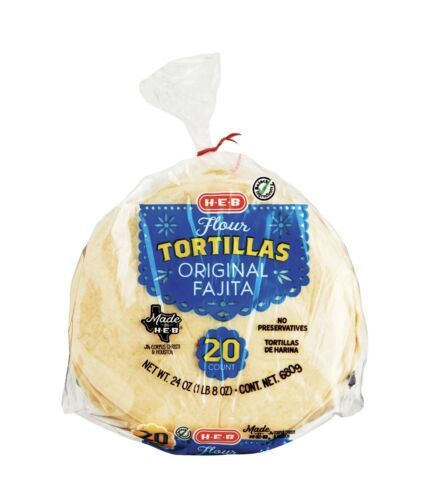 HEB Flour Tortillas. 20 count bag. 10 pack bundle - $79.17