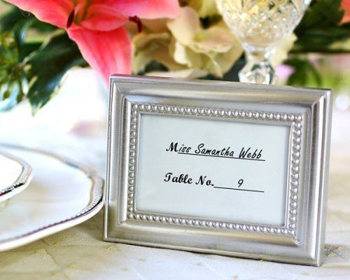 48 Beautifully Beaded Silver Photo Frames Place Card Holders Wedding Favors
