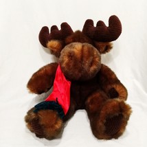 Moose Brown Red Scarf Plush Stuffed Animal Toy 18" MTY International Wild Woods - $34.99