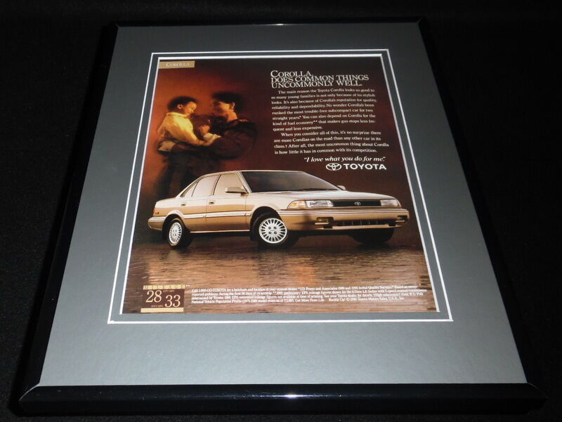 Primary image for 1991 Toyota Corolla Framed 11x14 ORIGINAL Vintage Advertisement