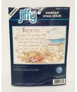 He Spoke Footprints Cross Stitch Kit 1999 Sunset Jiffy 16700 Beach Sea S... - $14.99