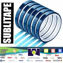 6 rolls Heat resistant Tapes sublimation Press Transfer Thermal BLUE 6mm... - $12.84