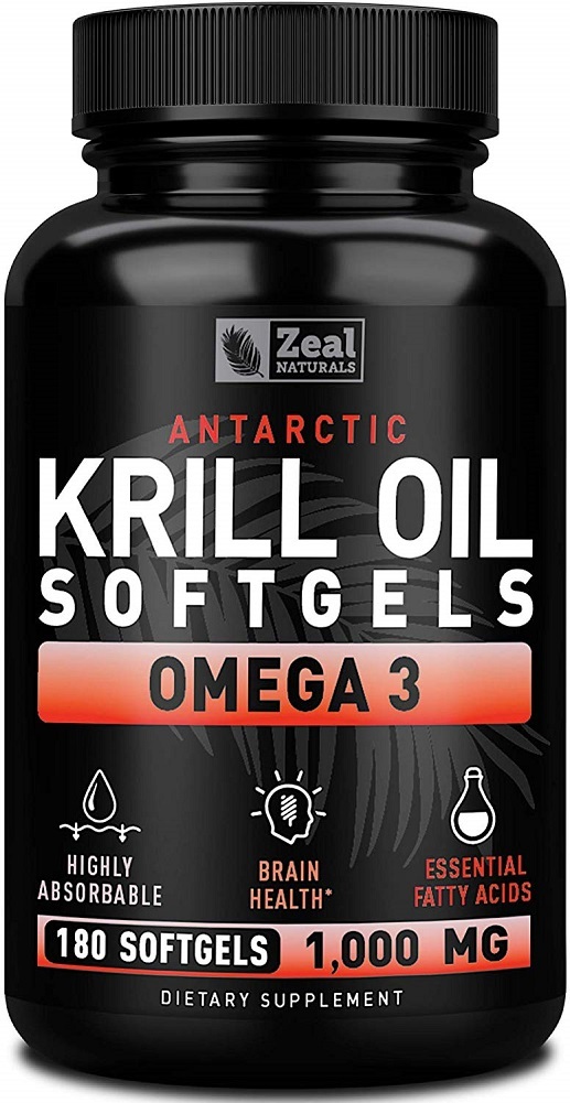 Pure Antarctic Krill Oil + Omega 3 (1000mg | 180 Softgels) 3 Month Supply Omega