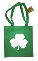 Screen Printed Shamrock Tote Bag St Irish Recycled Kelly Green by NYC FA... - $9.99