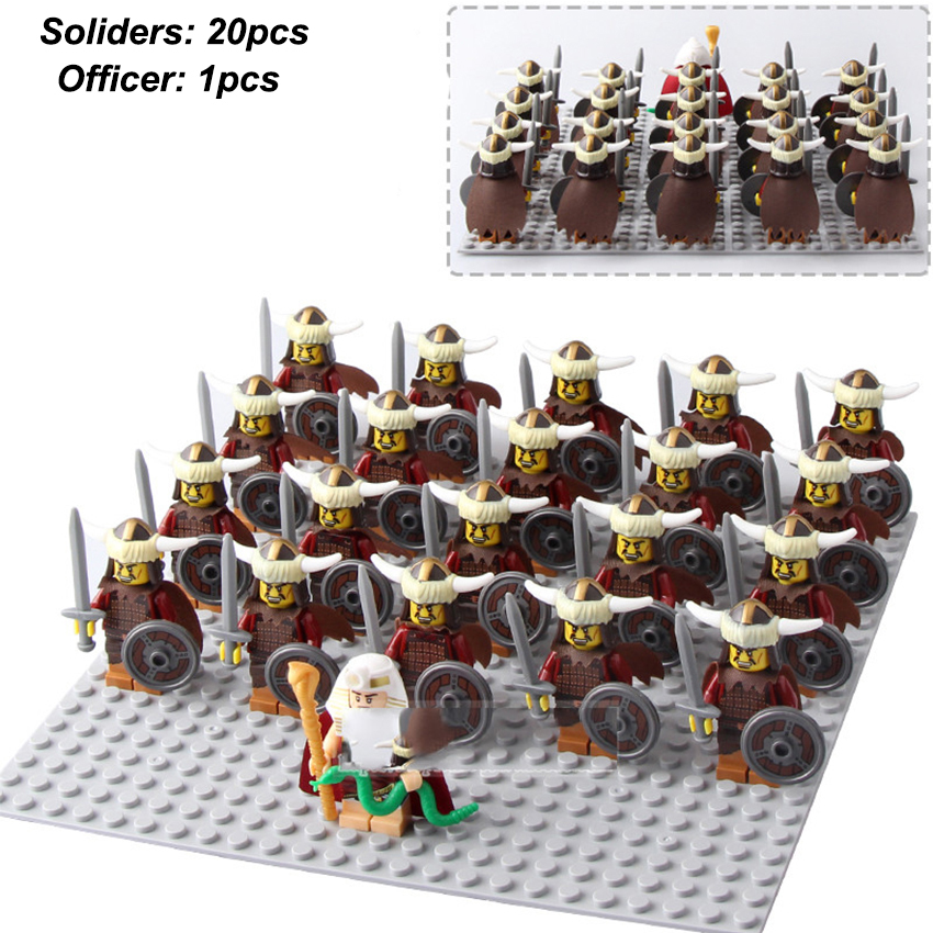 20pcs Hun Army Warriors + 1pcs Egypt Pharaoh Minifigure Blocks Toy