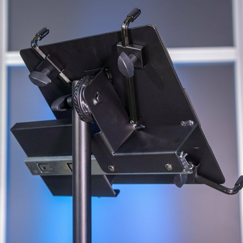 Quik Lok Tripod Laptop Stand w/ Adjustable Height & 360 Swivel Tray